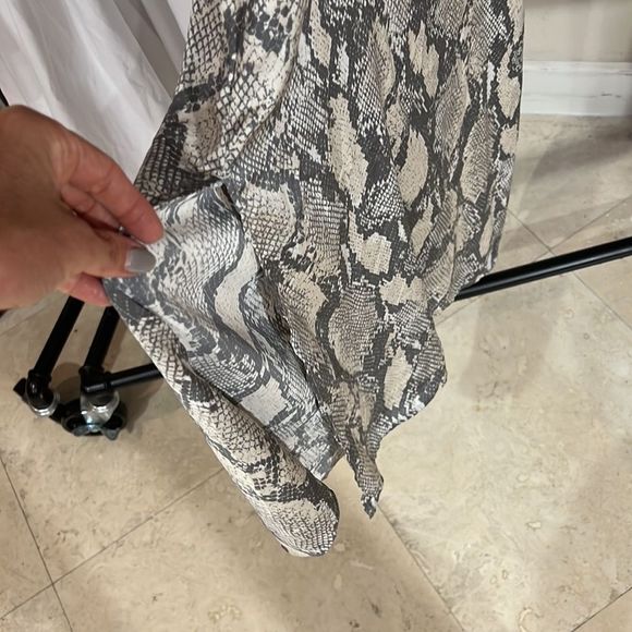 H&M Snake Print Animal Slip Dress Slits Small Midi - Picture 7 of 9